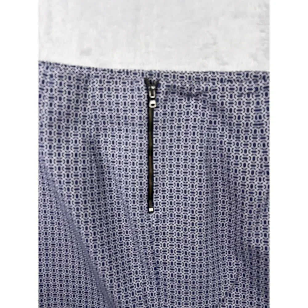 Adrianna Papell Geometric Pencil Skirt | Stretch Cotton Workwear Chic | Size 12